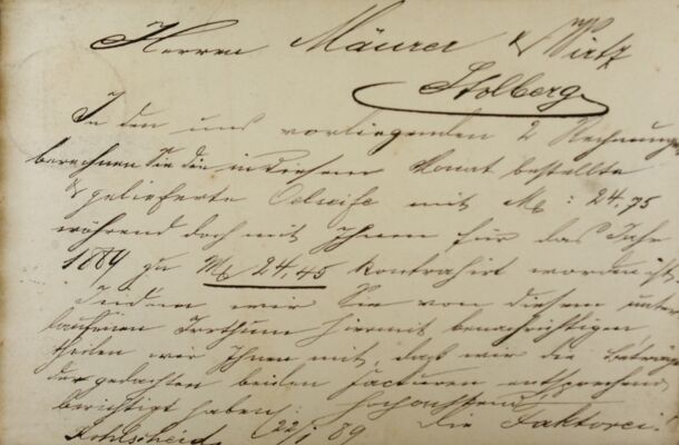 Einmalige Postkarte aus Kohlscheid von 1889 